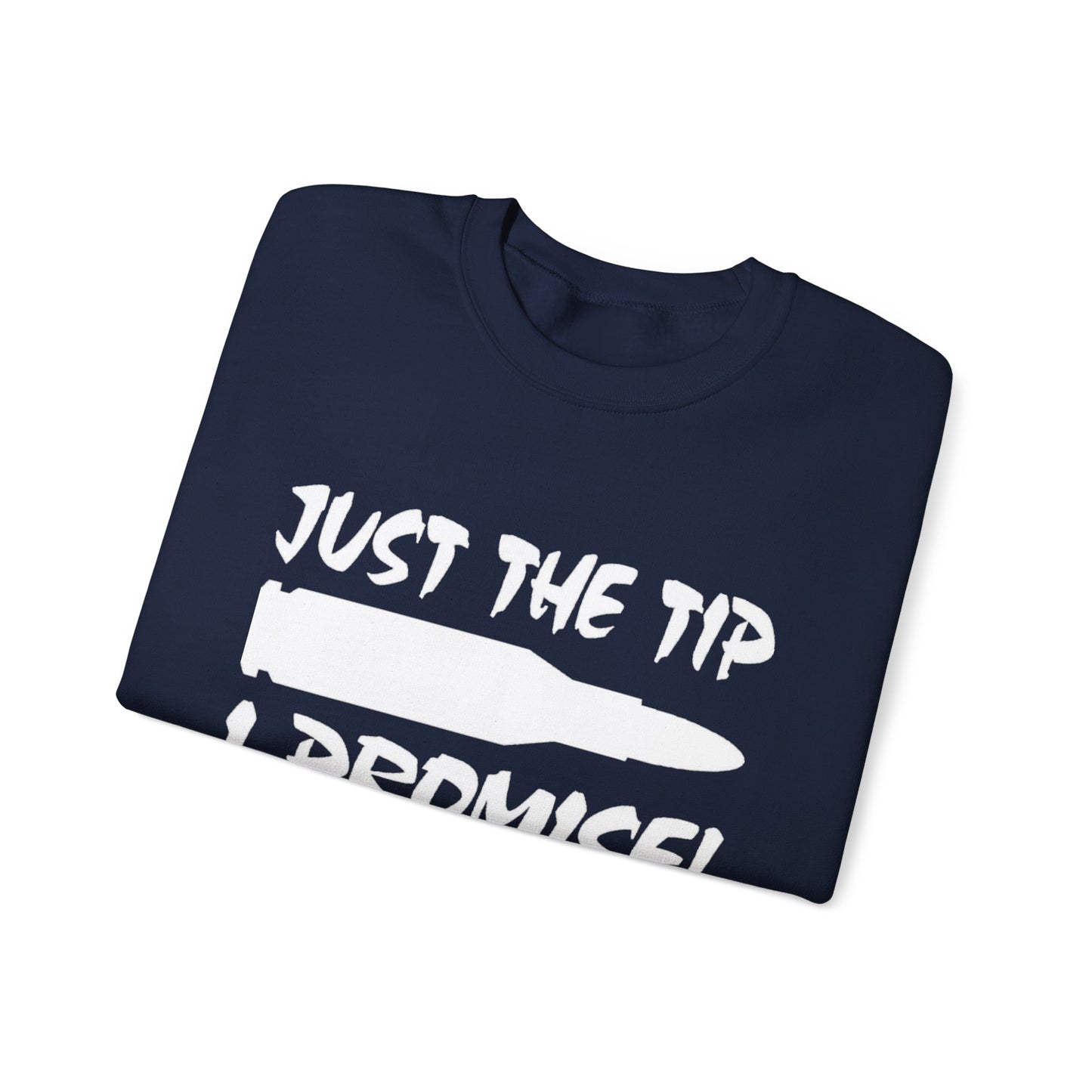 Just The Tip I Promise Cozy Unisex Crewneck Sweatshirt, Casual Wear, Personalized Gift, Fall Fashion, Comfortable Layering