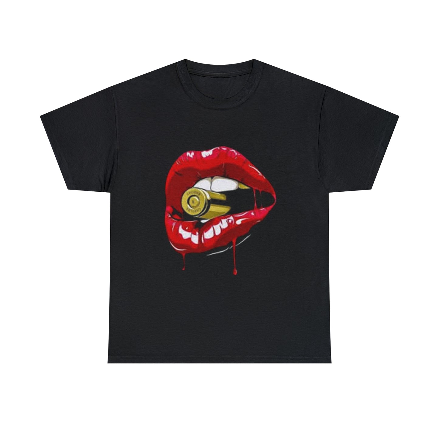 Lips with bullet. Unisex Heavy Cotton Tee