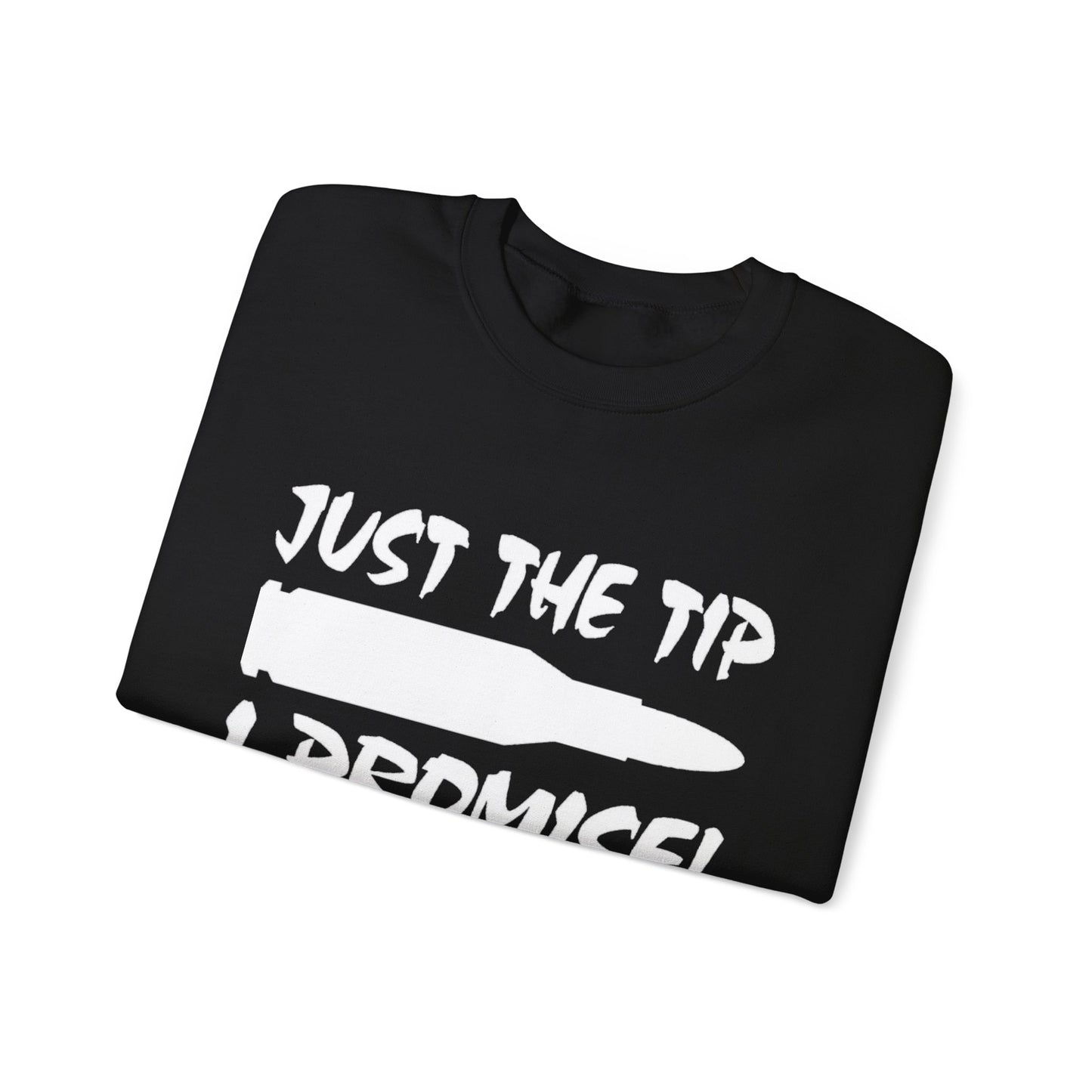 Just The Tip I Promise Cozy Unisex Crewneck Sweatshirt, Casual Wear, Personalized Gift, Fall Fashion, Comfortable Layering