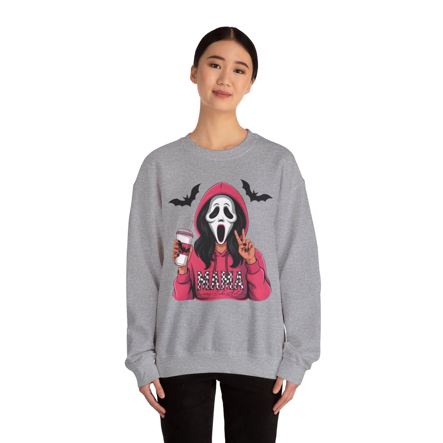 Scream Mama Sweatshirt, Cozy Halloween Top, Gift for Moms, Spooky Season Apparel, Horror Fan Clothing, Cute & Comfy Crewneck