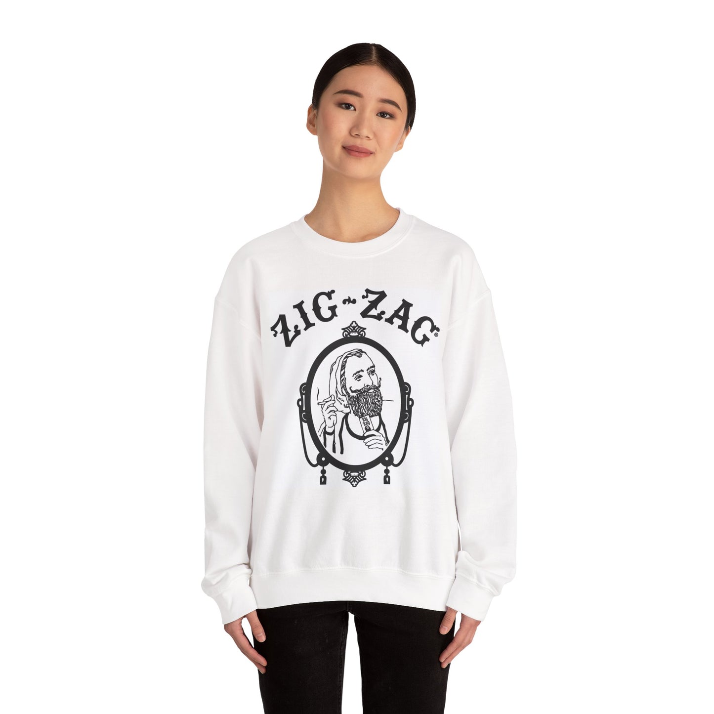 Retro Zig-Zag Graphic Sweatshirt | Cozy Unisex Crewneck | Casual Gift for Friends, Streetwear Style, Everyday Wear