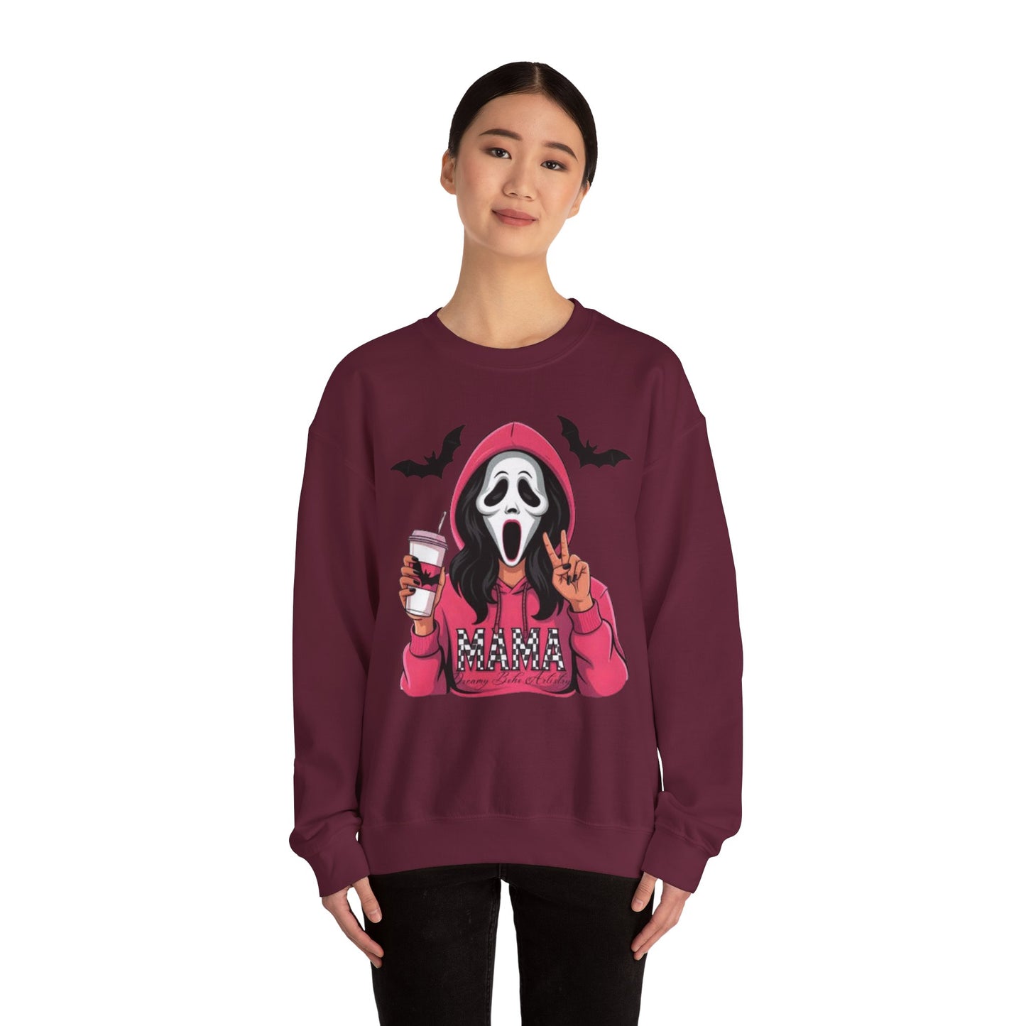 Scream Mama Sweatshirt, Cozy Halloween Top, Gift for Moms, Spooky Season Apparel, Horror Fan Clothing, Cute & Comfy Crewneck